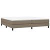 3144105 vidaXL Bed with Box Spring and Mattress Taupe 200x200 Cm Fabric