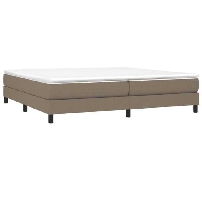 3144105 vidaXL Bed with Box Spring and Mattress Taupe 200x200 Cm Fabric