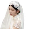 Head Covering White Bridal Veil Lace Bridal Tulle Veil Retro European Wedding Veil  Wedding Photos