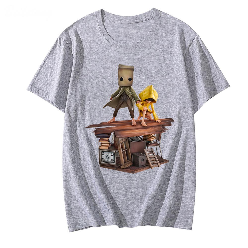 Little Nightmares Харадзюку 2025новая футболка с круглым вырезом, хлопок, высококачественная футболка, повседневная футболка на весну/лето, футболки