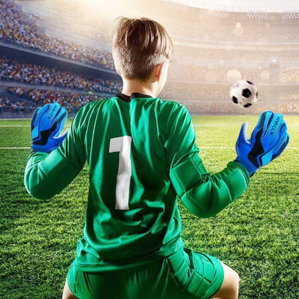 1 Pair Non-Slip Soccer Goalie Gloves Wear-Resistant Kids Football Goalie Gloves  Soccer