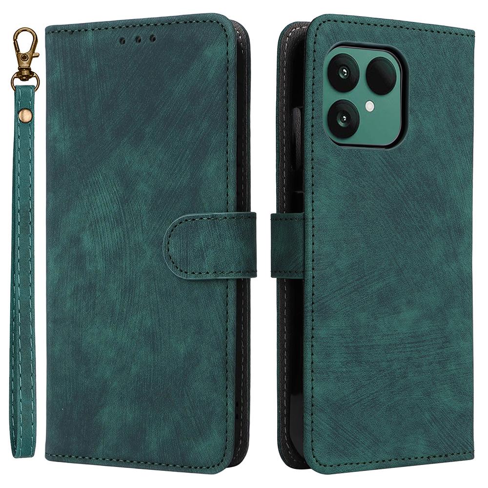 Для Fairphone 6 Чехол-кошелек с RFID-защитой из ПУ кожи Чехол для телефона Подставка с ремешком