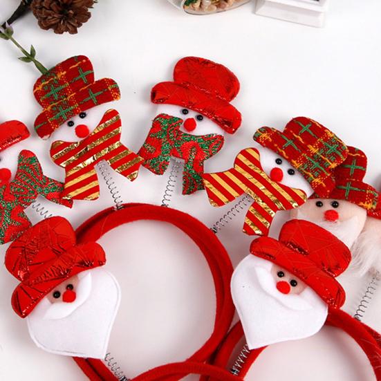 Рождественская повязка на голову для взрослых и детей, праздничный аксессуар для волос, повязка на голову с Санта-Клаусом и снеговиком для всех возрастов, для рождественских вечеринок и маскарада