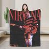 Повязка на лицо Nirvana Очень теплое одеяло Декоративное плюшевое покрывало Эстетичное покрывало для дивана и кресла Фланелевое покрывало для кровати Чехол для дивана-кровати