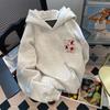 Мужской худи с принтом, свободный, американский стиль, плотный, осенне-зимний, для пары, флисовый, утолщенная куртка-худи
