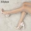 Eilyken Модные летние сетчатые женские туфли выше колена с острым носком в сеточку, пикантные ботинки для ночного клуба, женские туфли на высоком каблуке