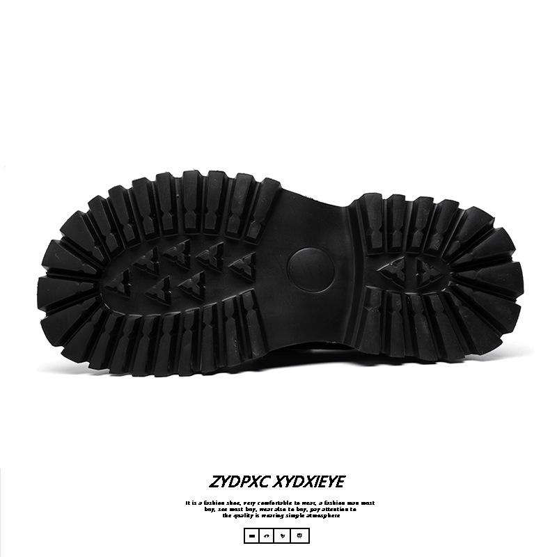 Туфли Дерби мужские с толстой подошвой и завышенной талией, черные, с низким верхом, повседневные, в британском стиле, кожаные 66689-B