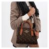 Coach ANDREA CARRYALL 22 сумка-тоут с принтом в виде узора «карета» из искусственной кожи, сумка через плечо, маленький размер, женская, цвет трюфеля