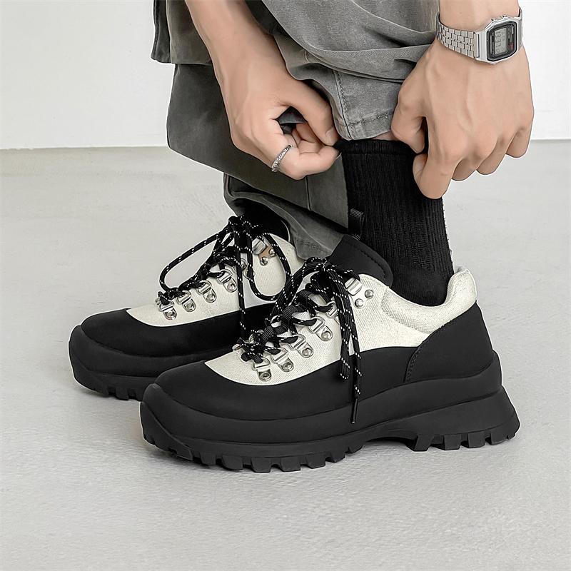 Модная спортивная обувь на толстой подошве Повседневная трендовая Мужская Качественный дизайн Стиль Уличная для отдыха Высокое качество для ходьбы Блокировка цвета