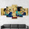 Ancient Egyptian Goddess Papyrus 5 Piece Five Panel Wall Canvas Print Modern Art Poster Picture Home Decor Gift For Him For Her