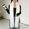 Imitation Rabbit Fur Scarf Solid Color Versatile Design Thickened Warm Scarf Cold Weather Fashion Accessories