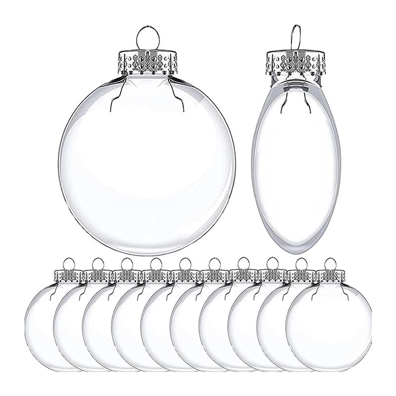 6/8/10 см пластиковый прозрачный рождественский шар домашнее рождественское вечернее украшение сделай сам прозрачный заполняемый подвесной кулон на елку украшение
