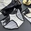 Ladies Spring Summer Light Luxury Premium Sense Bright Face Mesh Hollowed Out Ice Silk Lace Panties