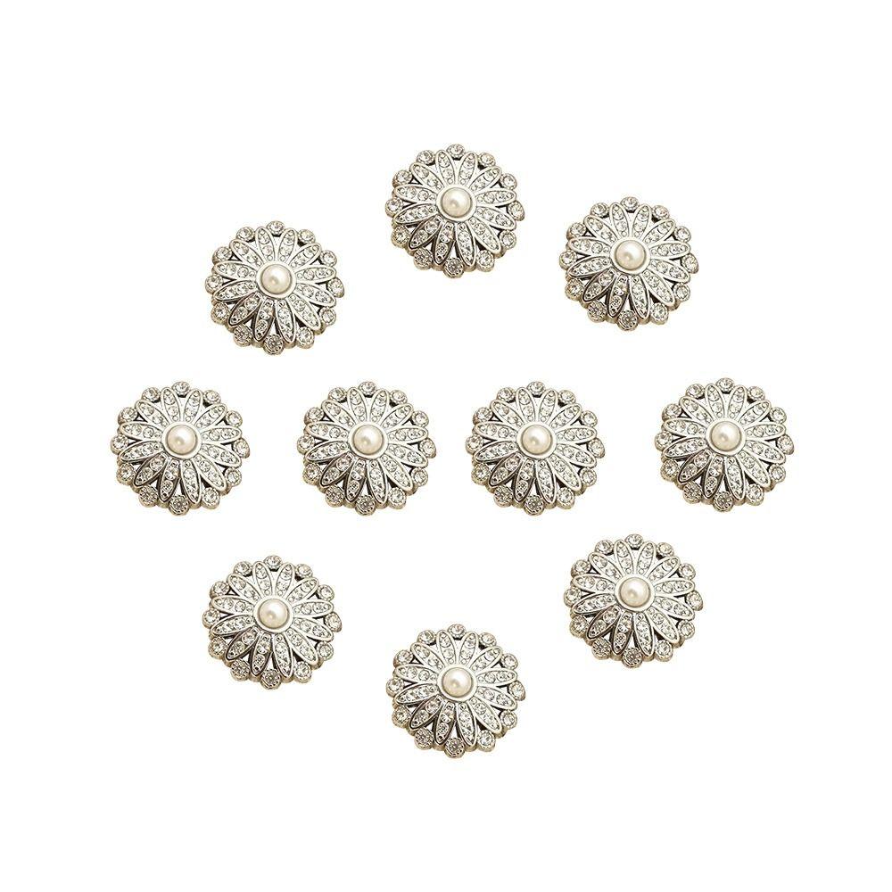 Handmade DIY Needlework Shiny Rhinestone Shirt Buttons Sewing Accessories Pearl Clothing Buttons