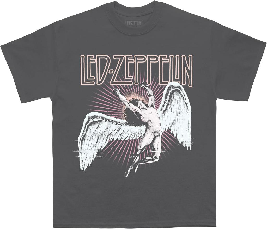 Led Zeppelin Унисекс-Взрослый Официальный Мерч Винтажная Темная Футболка Икар