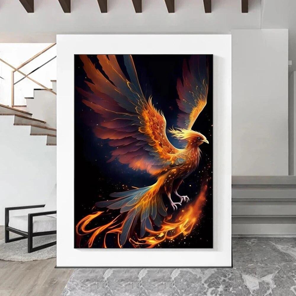Фантастический Феникс Холст Картина Настенное Искусство Древняя Мифологическая Светская Птица Плакаты Печать Для Гостиной Домашний Декор Куадрос Без Рамки