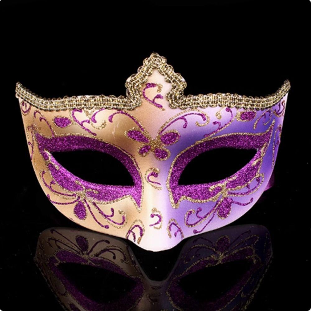 Half Face Mask Halloween Masks Plastic Venice Mask Creative Glitter Mask Prom Party Supplies