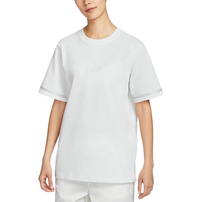 Nike Sportswear Drop Shoulder Sleeve T Shirt Women's Mountain Peak White IB7920-121