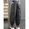 2024 Winter New Solid Color Pressed Down Cotton Pants Women's Windproof and Warm Fashion Leggings Casual Pants