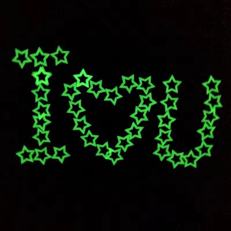 3D полая звезда, накапливающая энергию, флуоресцентное свечение в темноте, светящиеся настенные наклейки для детской комнаты, гостиной, декаль