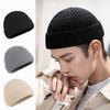 Winter Knitted Beanie Hat Casual Flanging Stretch Soft Warm Solid Color Autumn Winter Outdoor Skiing Cycling Women Men Unisex Skull Cap