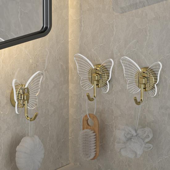 Wall Storage Hook Strong Adhesive Removeable No Mark Left Damage-free Punch-free Anti-slip Moisture-proof Waterproof Organization Hook