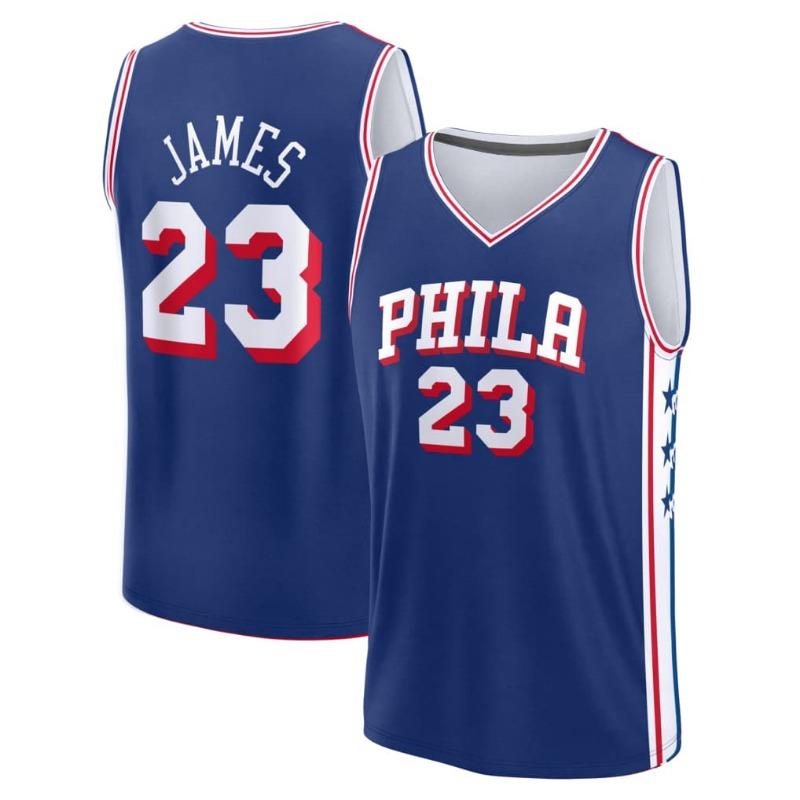 Мужская Женская Баскетбольная Майка без Рукавов Sixers James 23, Спортивная Одежда для Фанатов Y2K, Свободная Майка-Топ, Быстросохнущая Сетчатая Рубашка