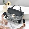 Shoulder Bag Printed Women's Bag Small Square Bag Contrast Color Device 2025 New Meter Turn Buckle Open and Close Messenger Bag