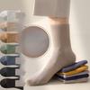 Men's Spring and Autumn New Pure Cotton Antibacterial Sports Pure Color In The Tube Cotton Socks