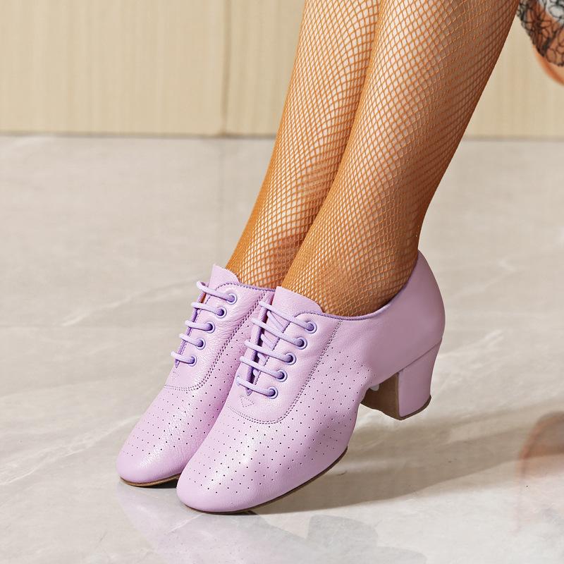 Interior Soft Bottom Leather Dance Shoes Woman Ladies Modern  Jazz Latin Sneakers Breathable Female Dancing Fitness Sport Shoes