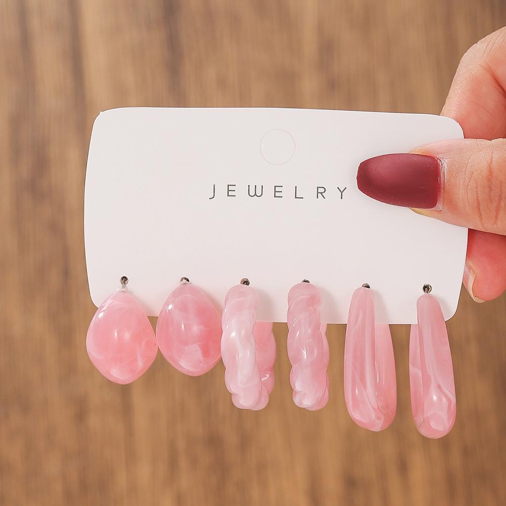 Spring and summer earrings women's design sense niche temperament earrings set multi-pair combination small fresh girl heart earrings