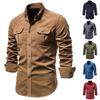 Cotton Basic Japanese Corduroy Men's Business Shirt Slim Casual Shirt Men's New Long Sleeved Jacket