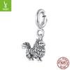 S925 Sterling Silver Pomeranian Pendant Opening And Closing Button Head, Cute Puppy Dog Sterling Silver Beaded Accessories