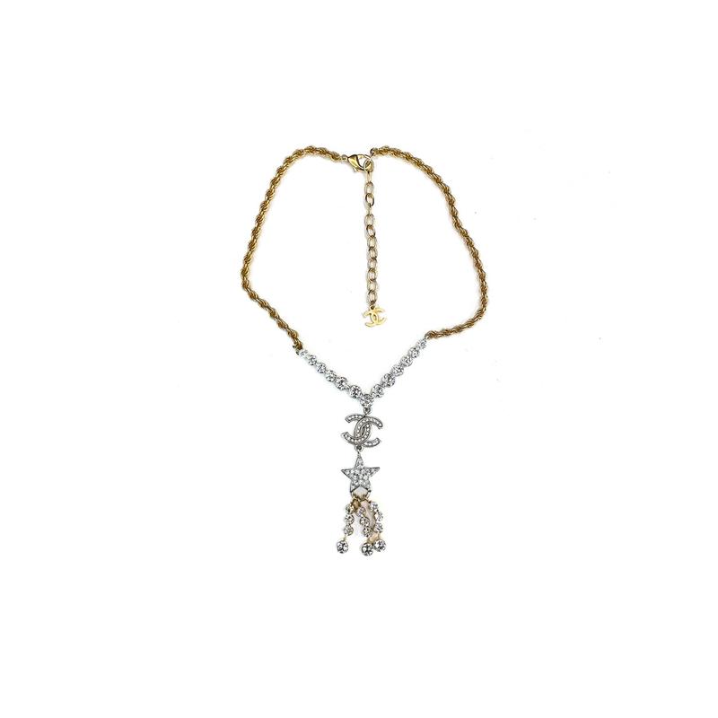 Chanel Женское колье Double C Star с металлическими стразами Double C