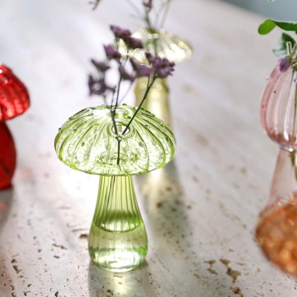 Simple Hydroponic Mushroom Aromatherapy Bottle Flower Table Creative Home Glass Vase