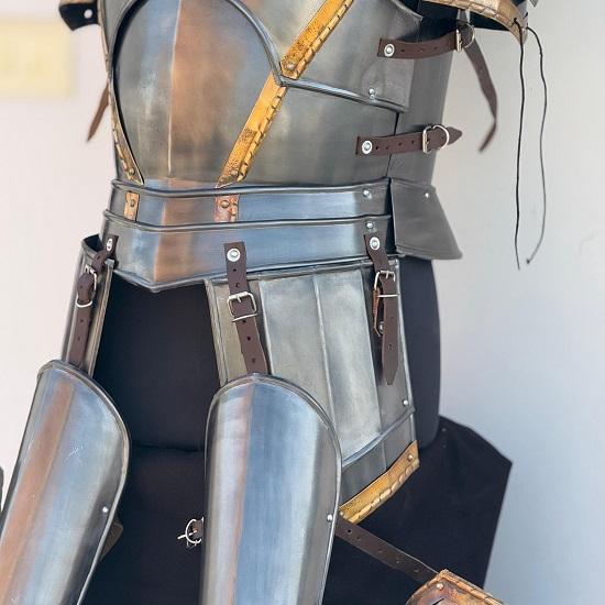 Морийский Гном Гномья Сталь Рыцарский Доспех Костюм Полный Доспех С Кирасой, Наплечниками, Наручами, Поножами, Шлемом Косплей Ларп Властелин Колец Полный Доспех Ар