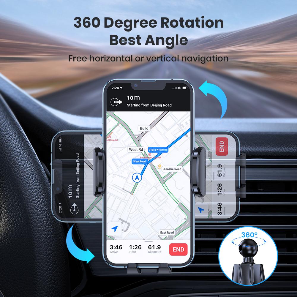 TOPK Car Phone Holder [Air Vent Mount] Universal Car Phone Stand Compatible with iPhone 15 14 13 Samsung S23 All Phones