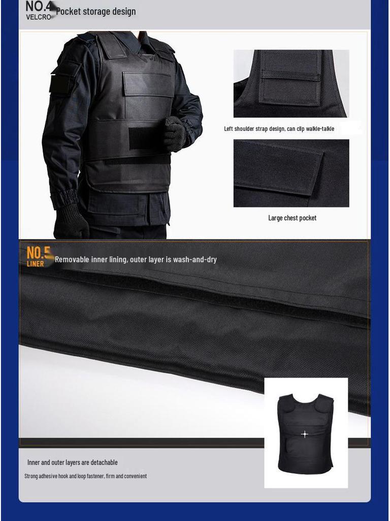 Охранник Безопасность Дежурный Противоударный Жилет – Устойчивый к порезам, Жесткая Защитная Одежда для Спины