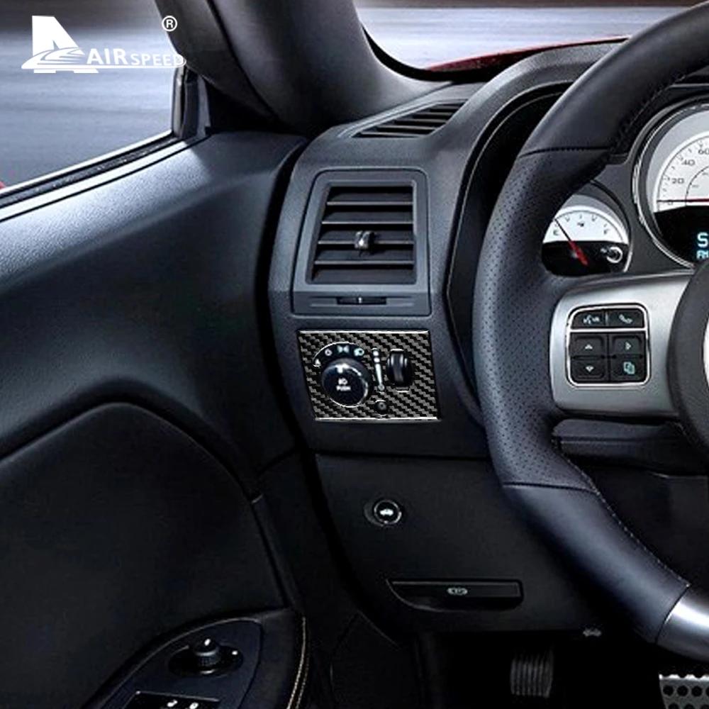 Soft Carbon Fiber Interior Trim for Dodge Challenger 2008 2009 2010 2011 2012 2013 2014 Headlight Switch Cover Accessories Auto