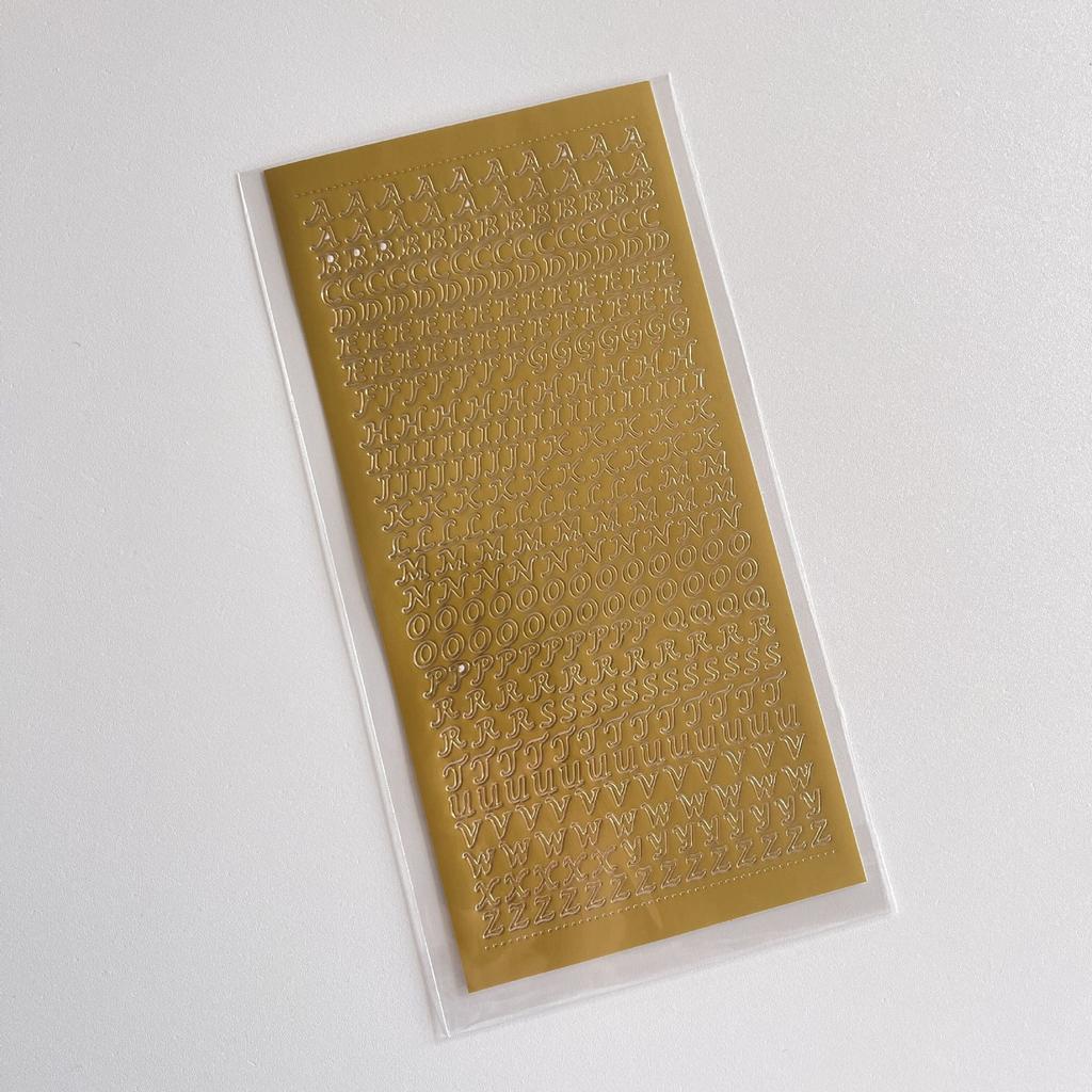 1pcs Bronzing Gold Alphabet Letter Number Stickers For Diy Idol Photo Card Album Scrapbooking Diary Sticker Korean Stationery