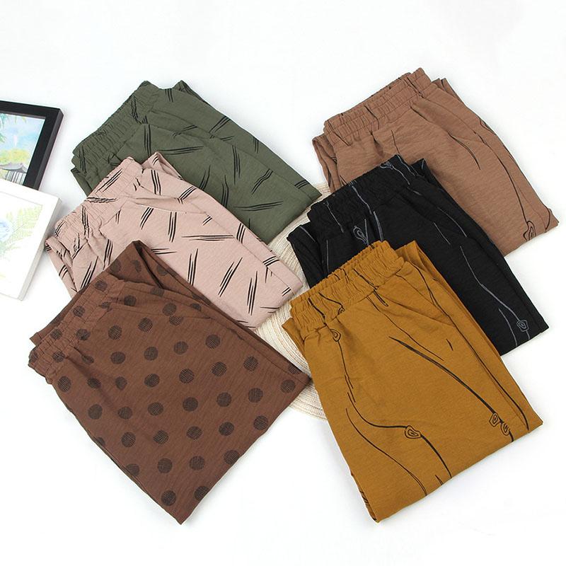 Summer Lightweight Capri Pants For Moms Versatile And Minimalist High-waisted Straight-leg Pants For Middle-aged And Elderly Women Loose Pants