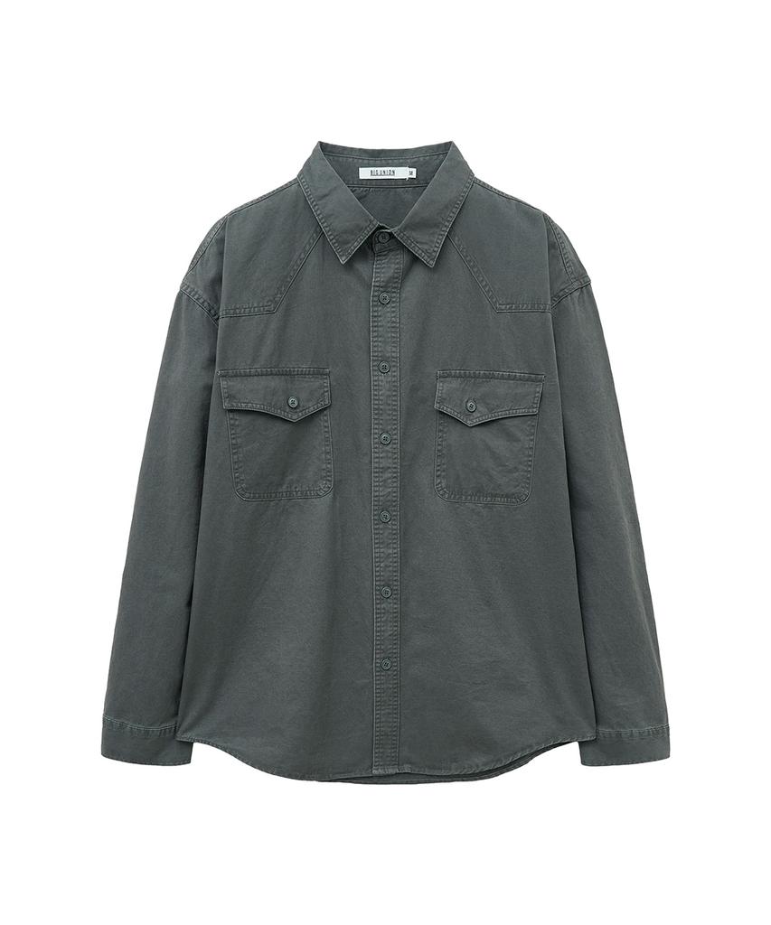 BIG UNION Dyed Western Shirt (Gray)