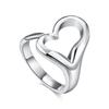 Ювелирное посеребренное кольцо с открытым сердцем