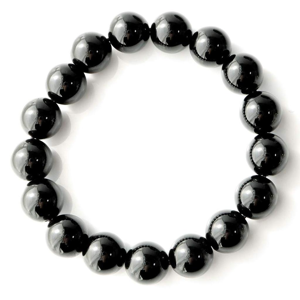 [GOLD STONE] Morion Black Quartz Bracelet, 12mm, Tibetan Natural Quartz Power Stone, Certified, Comes with a Special Box, Inner Diameter: Approx. 17cm
