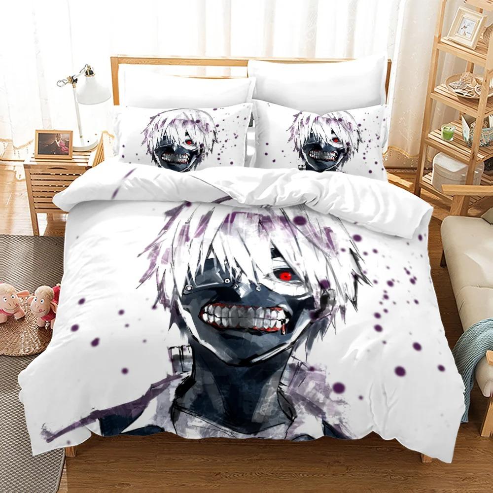 Comforter Tokyo Ghoul Bedding Set Single Twin Full Queen King Size Hip Hop Anime Bed Set Teenager Bedroom S 3D Print 02