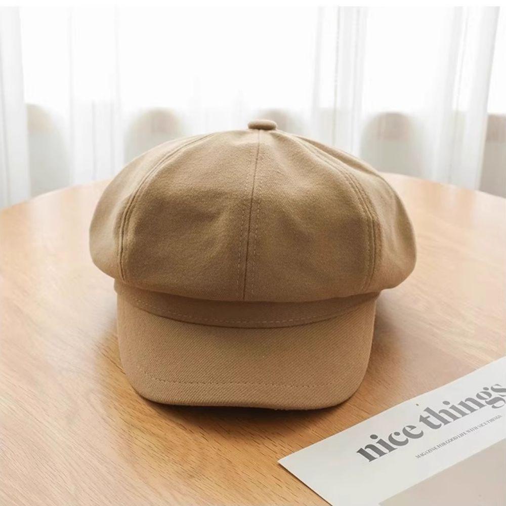 Solid Color Retro Berets Hat Duck Tongue Painter Cap Fashion Vintage Newsboy Cap Girls