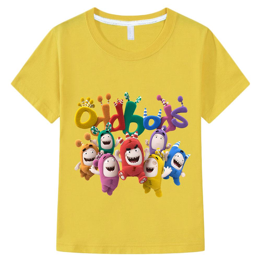 Милая футболка с аниме Oddbods, удобная детская футболка из 100% хлопка, футболка с короткими рукавами для мальчиков и девочек, футболки с кавайным принтом
