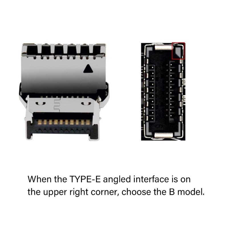 Конвертер USB3.1 Type E на Type C под углом 90 градусов оптимизирует прокладку внутренних кабелей PH76EE A / PH76EE B