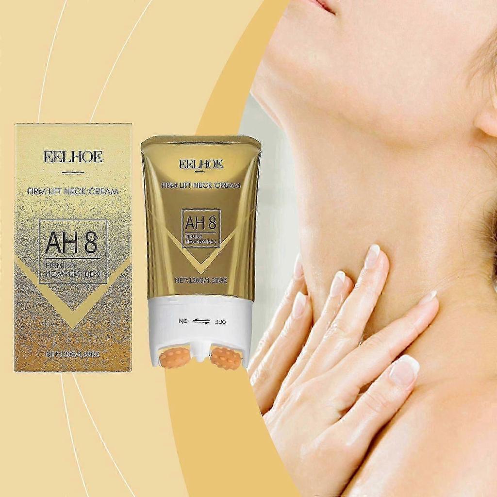AH-8 Firming Neck Cream for Crepey Skin Body Care Comfort Neck Firming Cream with Roller, Anti-Aging Moisturizer for Neck and Chest, Skin Tightening L
