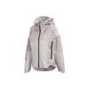 Color Block Casual Sports Detachable Hooded Long Sleeve Jacket Women Jacket Light-Pink FS7543
